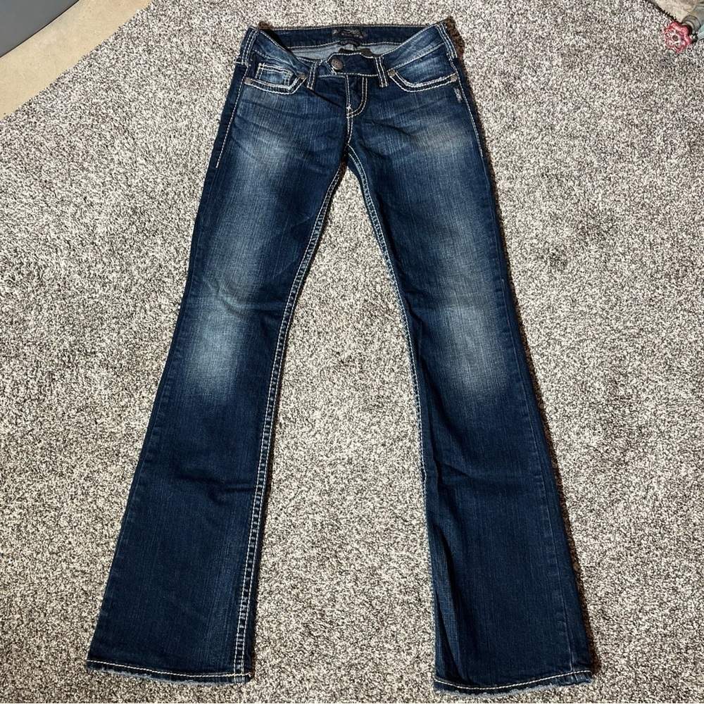 Silver Jeans Womens 26 Boot Cut Slim Low Rise Dark Wash Stretch Tuesday 26/33